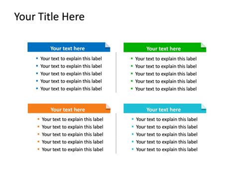 Powerpoint Slide Block List Diagram 4 Blocks Multicolor 714 1