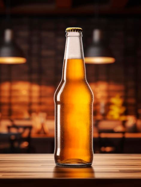 Premium Ai Image Mockup Of A Beer Bottle With A Blank White Label On