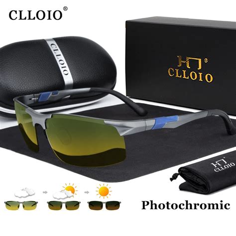 Clloio Photochromic Sunglasses Men Polarized Driving Chameleon Glasses