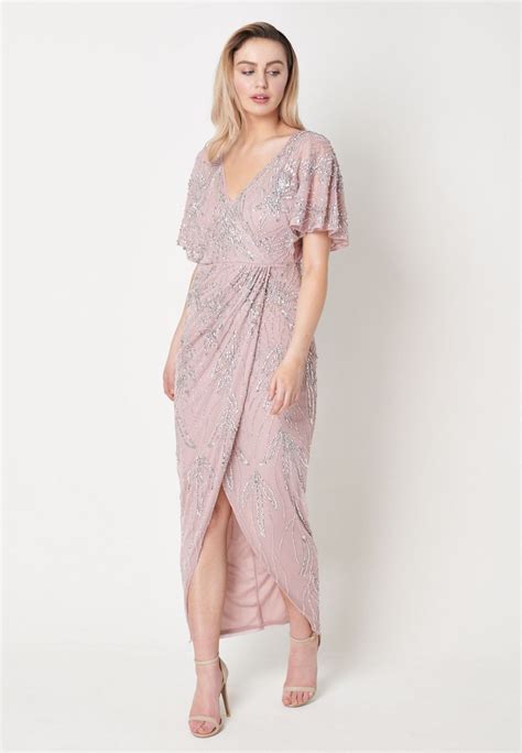 Beauut Embellished Sequins Maxi Robe De Soirée Frosted Pink Rose