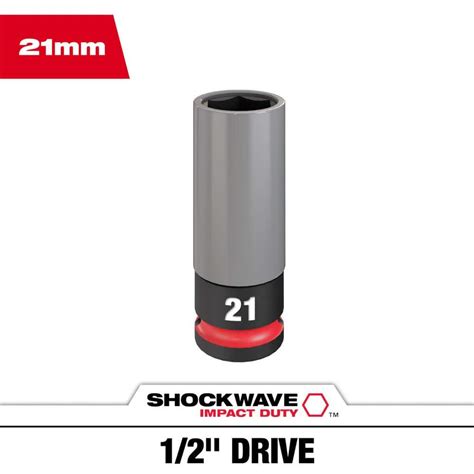 Milwaukee Shockwave 12 In Drive 21 Mm Lug Nut Impact Socket 1 Pack 49 66 7806 The Home Depot