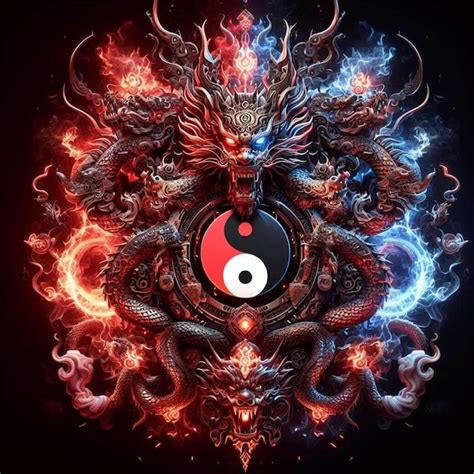 Premium Photo Ying Yang Symbol Dragon Wallpaper