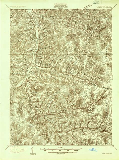 Kinzua Pa 1936 1936 Usgs Old Topo Map 15x15 Ny Quad Old Maps