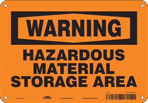 Condor Safety Sign Sign Format Traditional Osha Hazardous Material Storage Area Sign Header