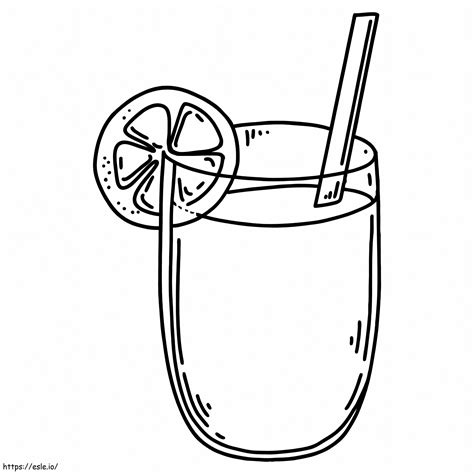 Glass Of Lemon Juice Coloring Page