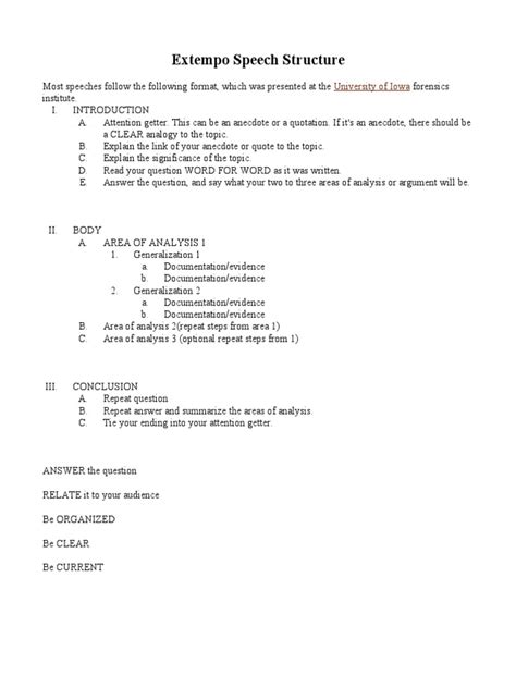 Extempo Or Dagliang Talumpati Speech Structure Pdf