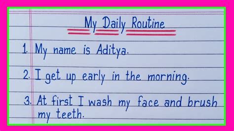 10 Lines On My Daily Routine My Daily Life Essay 10 Lines My Daily