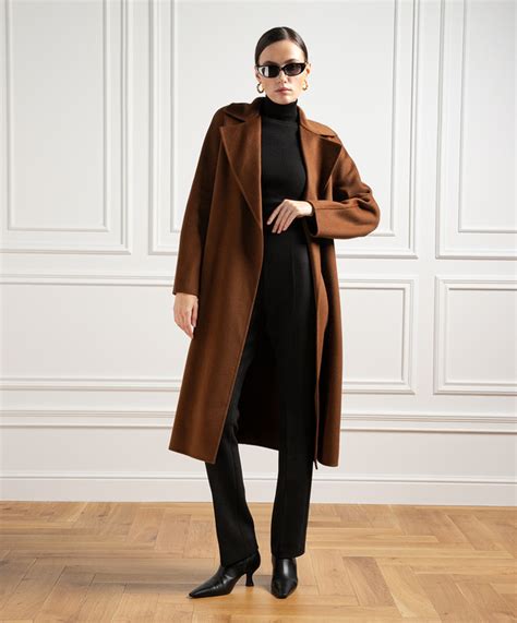 Max Mara Cles Brown Wool Cashmere And Silk Coat Cles Buy With