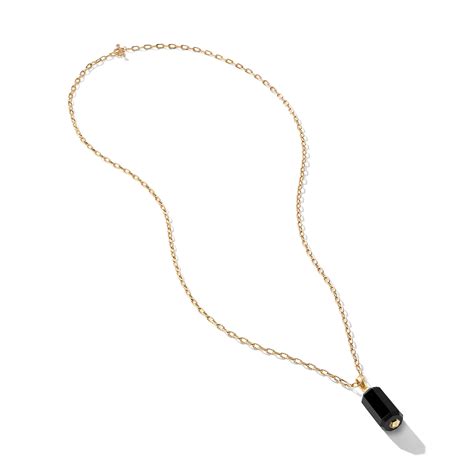 Barrels Pendant Necklace With Diamonds And Black Onyx In K Gold