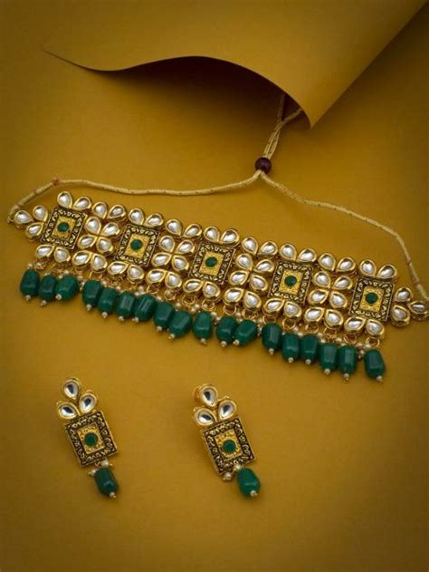 Buy Sukkhi Classic Gold Plated Kundan Choker Necklace Set For Women