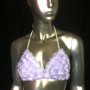 Fur Bikini Top And Skirt Pale Lavender Furkini Faux Fur Etsy