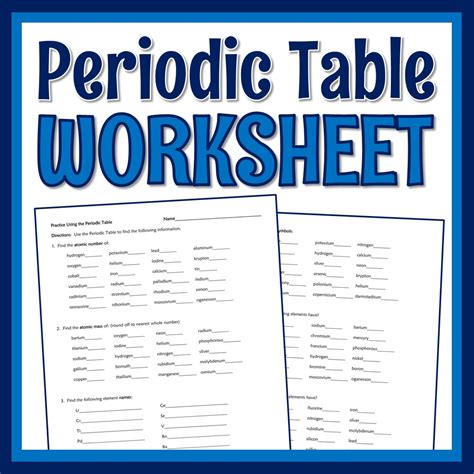 Elements Of The Periodic Table Worksheet Flying Colors Science