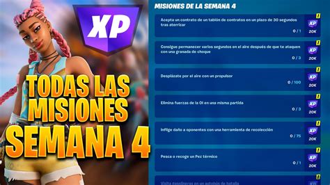 Como Completar Todas Las Misiones De La Semana 4 Temporada 2 Fortnite Capitulo 3 Desafios