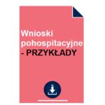 Wnioski pohospitacyjne PRZYKŁADY 2024