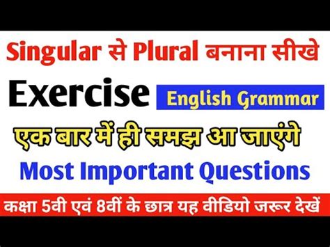 Numbers Singular Plural Practice In English Grammar Singular And