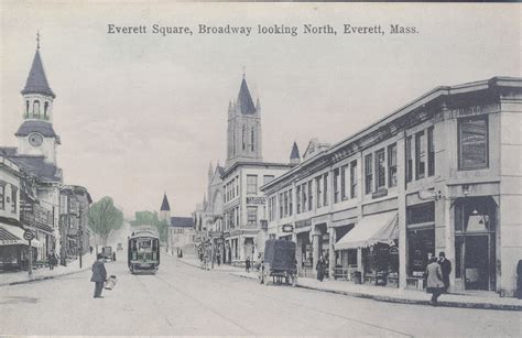 Everett Square Looking North Melrose Massachusetts Massachusetts
