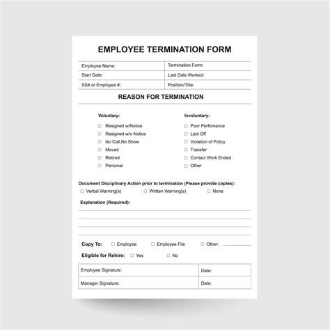 Printable Termination Form Template