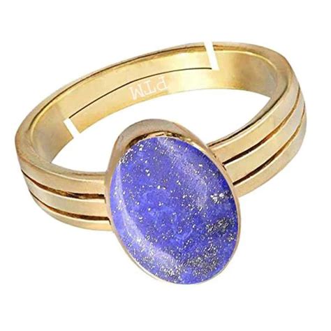 Ptm Lapis Lazuli 6 5 Carat Natural Gemstone Panchdhatu Gold Plated