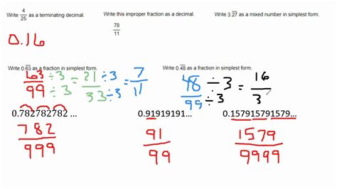 Fractions Decimals And Ratios Youtube