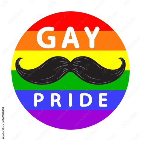 Rainbow Lgbtq Pride Flag With Mustache Gay Pride Lgbtq Pride Flag Gay