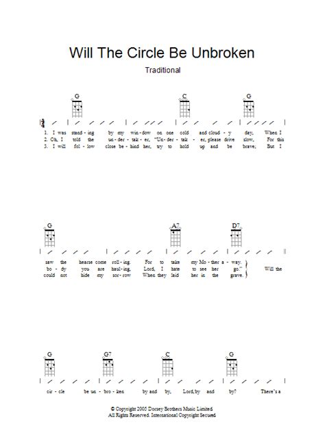 Will The Circle Be Unbroken By Traditional Sheet Music For Guitar