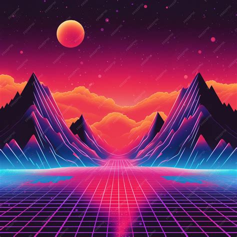 Premium AI Image | A view of a mountain range with a sunset in the