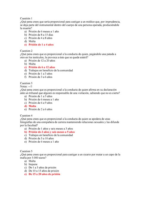 Examen Preguntas Y Respuestas Prof Luis Cuesti N Qu Pena