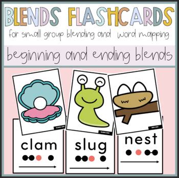 Blends Beginning & End flashcards | word mapping | science of reading