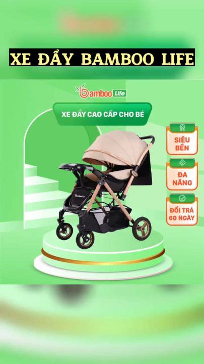 Xe đẩy cho bé Bamboo Life cao cấp 2 chiều có thể gấp gọn an toàn cho bé