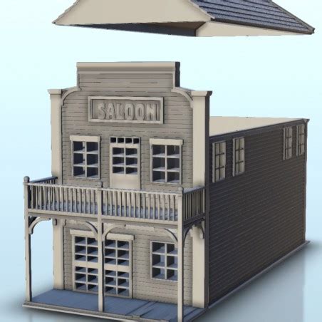 Hartolia Miniatures Saloon Far West Mod Le Stl Impression D Pour