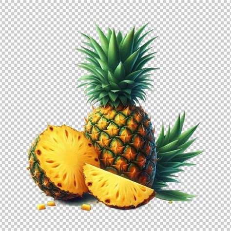 Premium Psd Fresh Pineapple Sliced Isolated Premium Psd