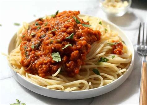 Spaghettis à La Bolognaise Aux Lentilles Au Cookeo Plat Cookeo