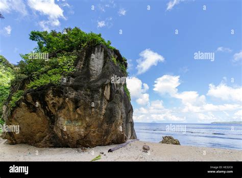 Beautiful White Beach In Ivana Island Batanes Philippines Stock