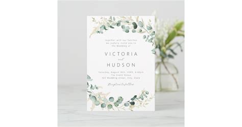 Rustic Eucalyptus Greenery Boho Wedding Invitation Zazzle