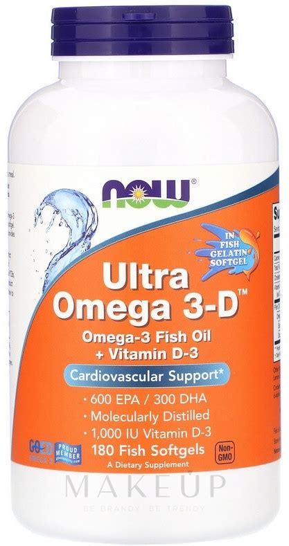 Now Foods Ultra Omega 3 D With Vitamin D 3 Fish Softgels Ultra Omega