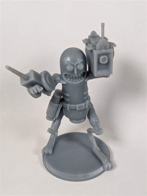 Custom Pickle Rick 3d Printed Resin Figure With Weapons In An Etsy