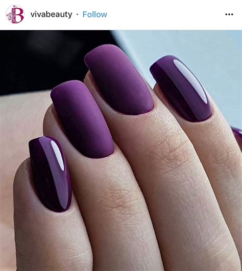 Pin By Linda Charles On Nailed It Matte Purple Nails Purple Nail