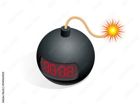 Isometric Bomb icon. Vector illustration TNT time bomb explosive with ...