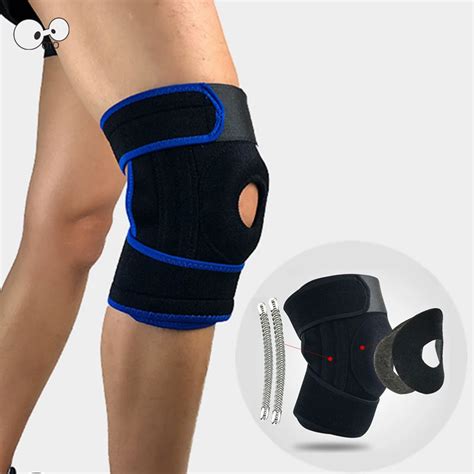 2PCS Spring Support Meniscus Knee Support Adjustable Gel Kneepad Hiking