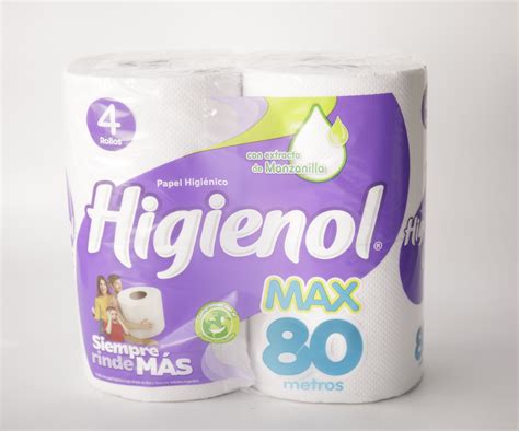 Papel Higienico Higienol Max C Manzañilla X4 Rollos X 80 Mts Super 22