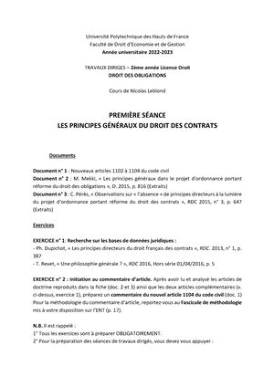 Séance 3 TD la clause exorbitante de Droit commun Séance 3 TD droit