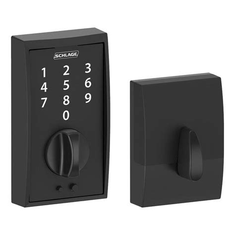 Schlage Touch Century Matte Black Single-Cylinder Deadbolt-Cylinder ...