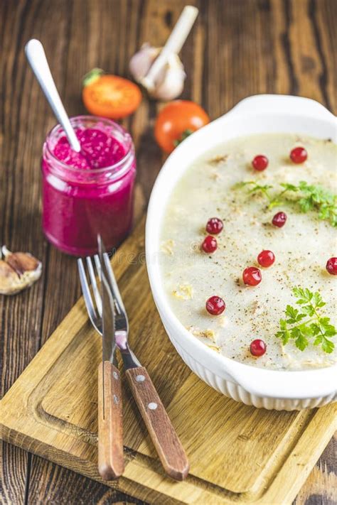 Tasty Jelly With Meat Beef Aspic Traditional Christmas Ukrainian Food