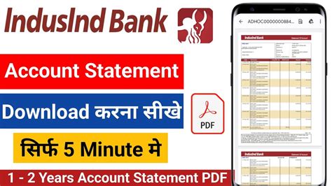 Indusind Bank Statement Kaise Nikale Indusind Bank Statement Pdf