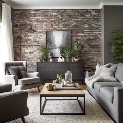 Embrace Urban Cool with Grey Brick Wallpaper in Your Living Room • 333k ...