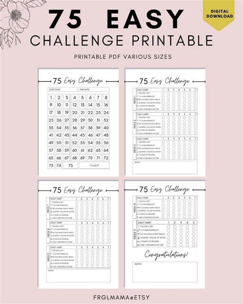 75 Hard Challenge Rules Printable