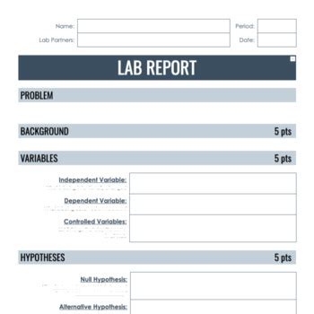 Google Docs Science Lab Report Template By Teach And Go Home Tpt