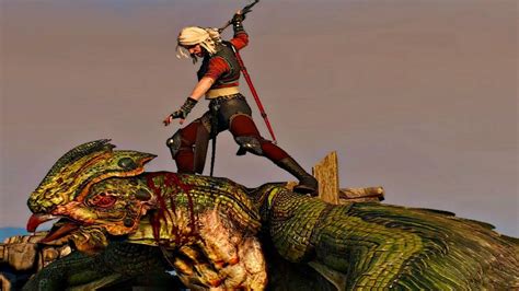 The Witcher 3 Ciri Vs Basilisk Boss Fight 3 Ciri Reveals Her Power