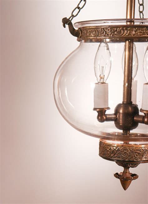 Antique Blown Glass Globe Bell Jar Lantern At 1stDibs