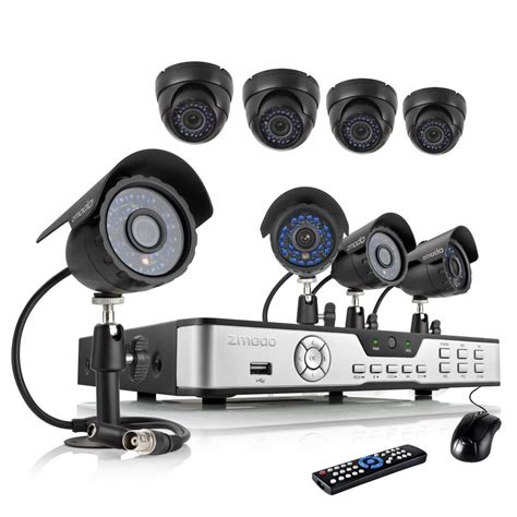 2019 Zmodo 600tvl Home Camera Security System 8 Ch Dvr Cctv Kits 4 Dome